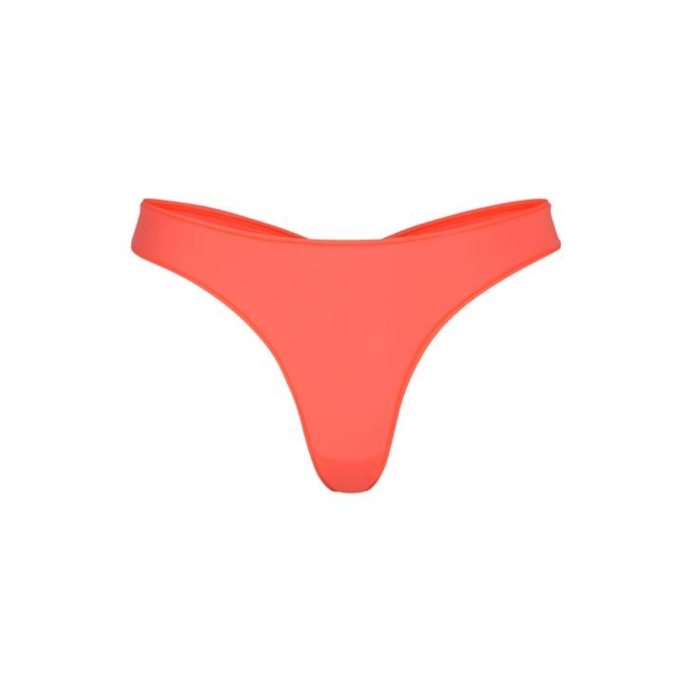NWT SKIMS LIMITED EDITION FITS EVERYBODY THONG XXS NEON CORAL